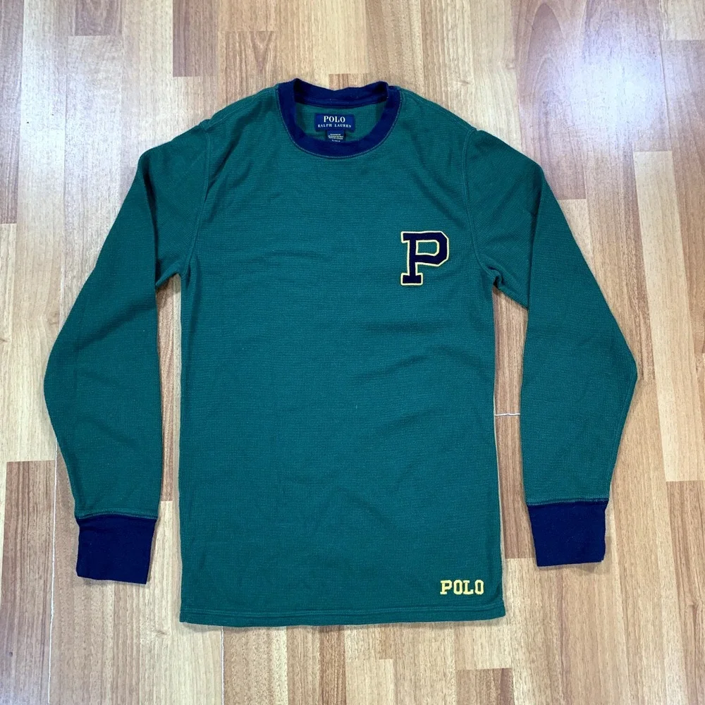 Ralph Lauren Shirt Mens Small S Green Black P Long Sleeve Sleepwear